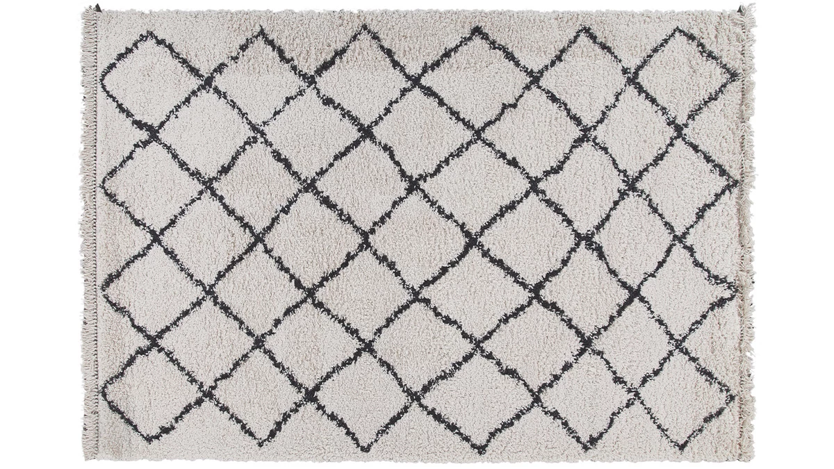 Tapis Berbere écru 160 X 230 Cm ZELIA 3 Tapis Berbere écru 160 X 230 Cm ZELIA