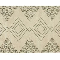 Tapis Berbère Tissé à La Main écru Et Vert 160 X 230 Cm SONGE