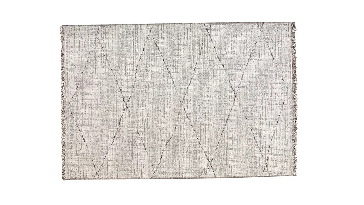 Tapis Blanc Type Berbère à Motif Losange 160 X 230cm BADILA 3 Tapis Blanc Type Berbère à Motif Losange 160 X 230cm BADILA