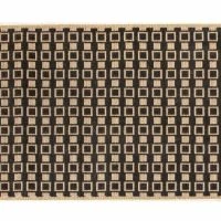 Tapis / Descente De Lit Avec Motif Graphique Naturel Et Noir 60 X 110 Cm DAMA