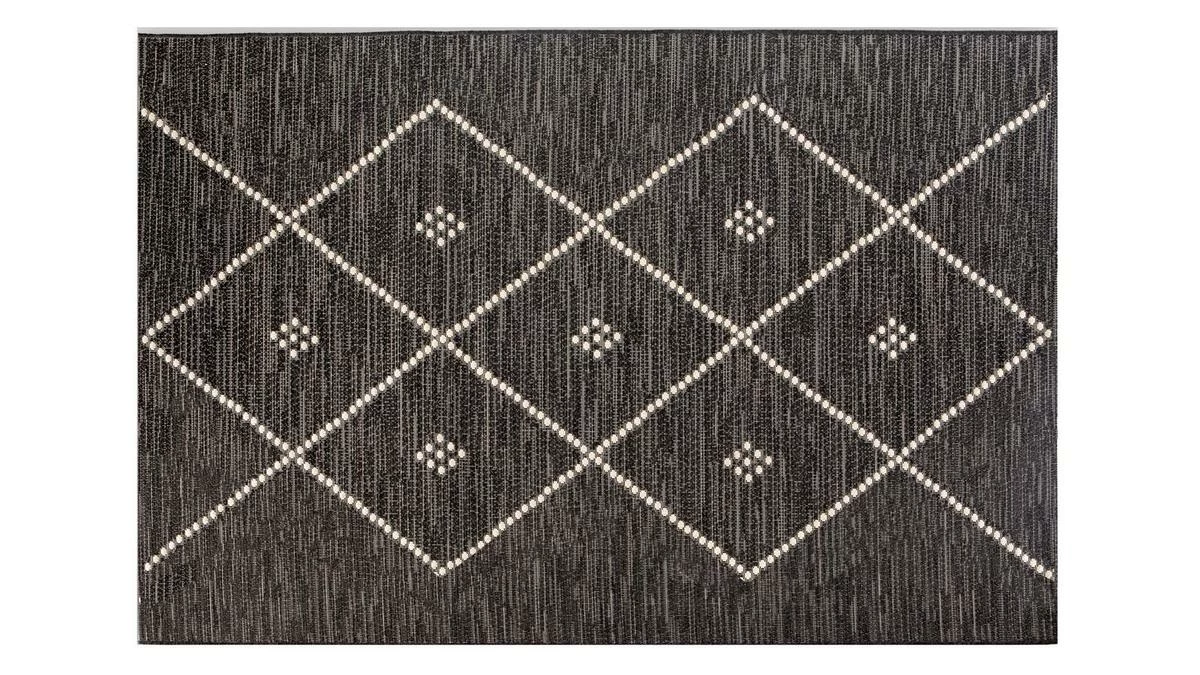 Tapis / Descente De Lit Pour L'intérieur Et L'extérieur Noir Et Blanc 60 X 110 Cm ASMA 3 Tapis / Descente De Lit Pour L'intérieur Et L'extérieur Noir Et Blanc 60 X 110 Cm ASMA