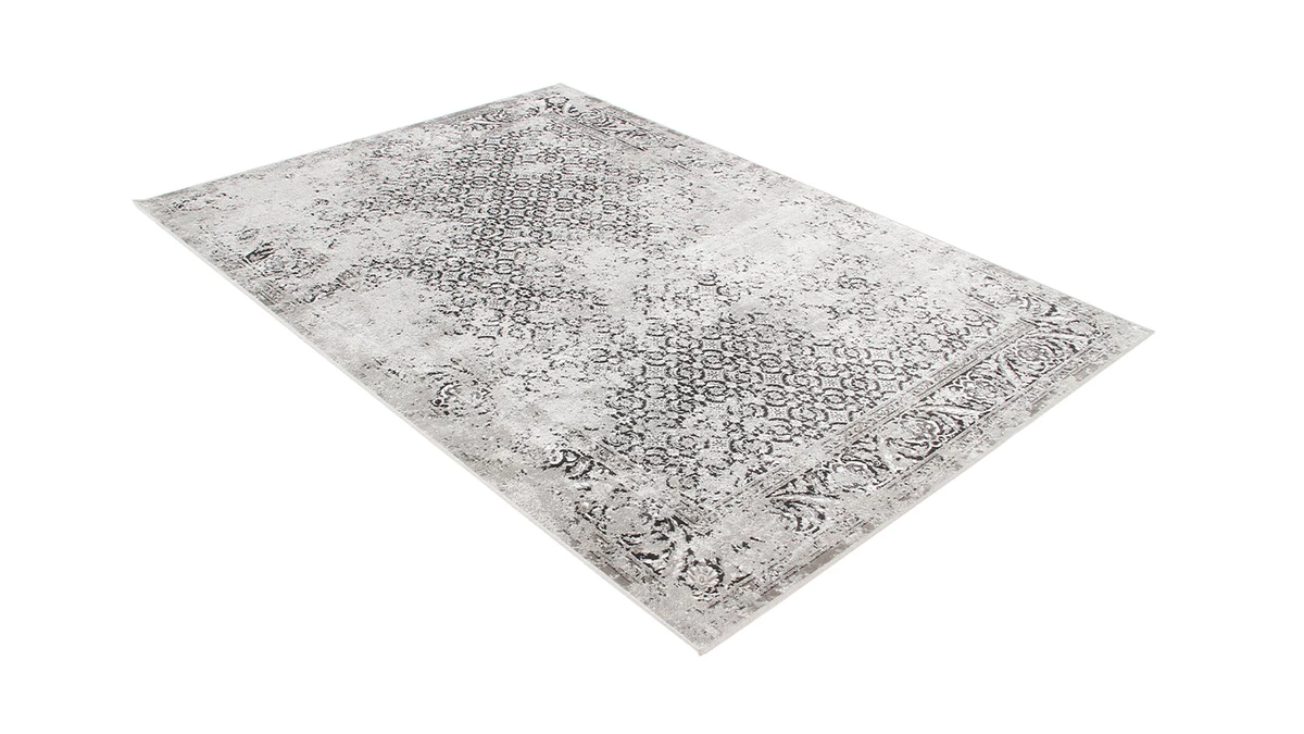 Tapis Effet Usé Gris En Viscose L160 X L230 Cm PETRA 4 Tapis Effet Usé Gris En Viscose L160 X L230 Cm PETRA – Image 2