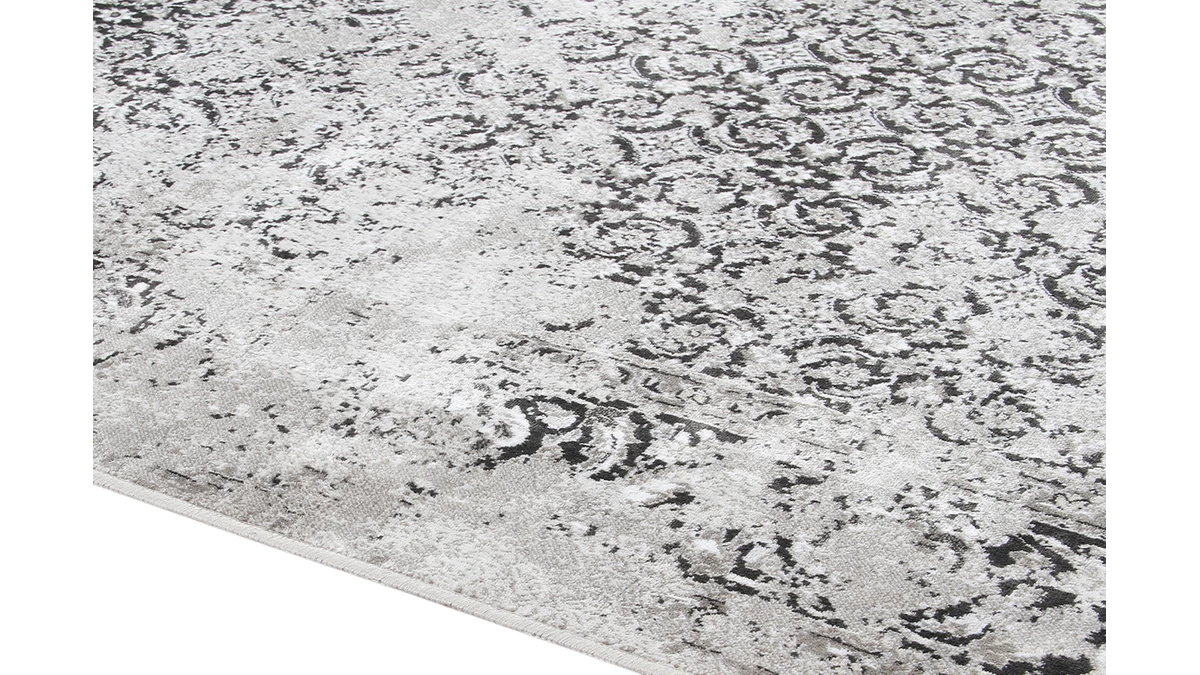 Tapis Effet Usé Gris En Viscose L160 X L230 Cm PETRA 5 Tapis Effet Usé Gris En Viscose L160 X L230 Cm PETRA – Image 3