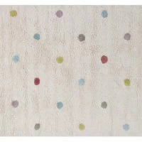 Tapis Enfant En Coton Beige Motif Pois Multicolore 100 X 150 Cm DADA