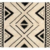 Tapis Ethnique En Coton Noir Et Naturel 160 X 230 Cm MAURI