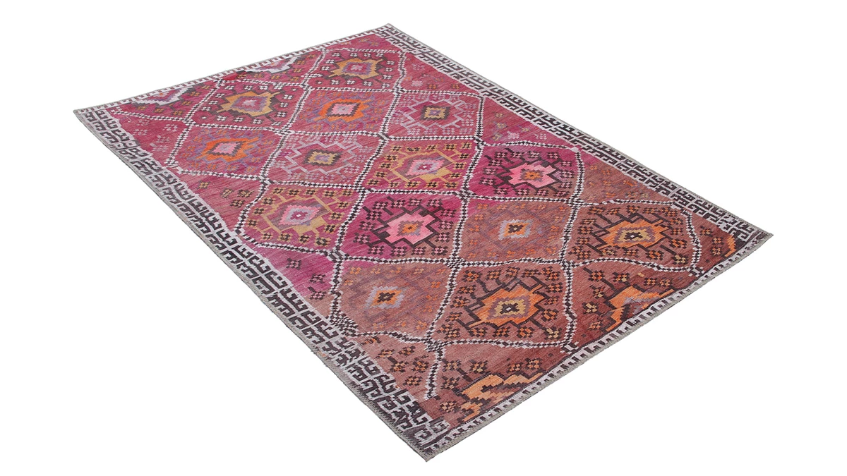 Tapis Ethnique Rose à Motifs L160 X L230 Cm ALEV 5 Tapis Ethnique Rose à Motifs L160 X L230 Cm ALEV – Image 3