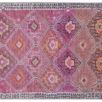 Tapis Ethnique Rose à Motifs L160 X L230 Cm ALEV