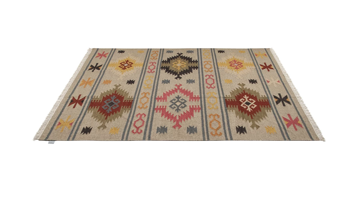 Tapis Kilim Tissé à La Main En Laine Et Coton 160 X 230 Cm SAUK 4 Tapis Kilim Tissé à La Main En Laine Et Coton 160 X 230 Cm SAUK – Image 2