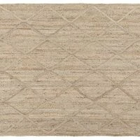 Tapis Naturel En Jute Tissé Main Avec Motifs Losanges 160 X 230 Cm RAFI