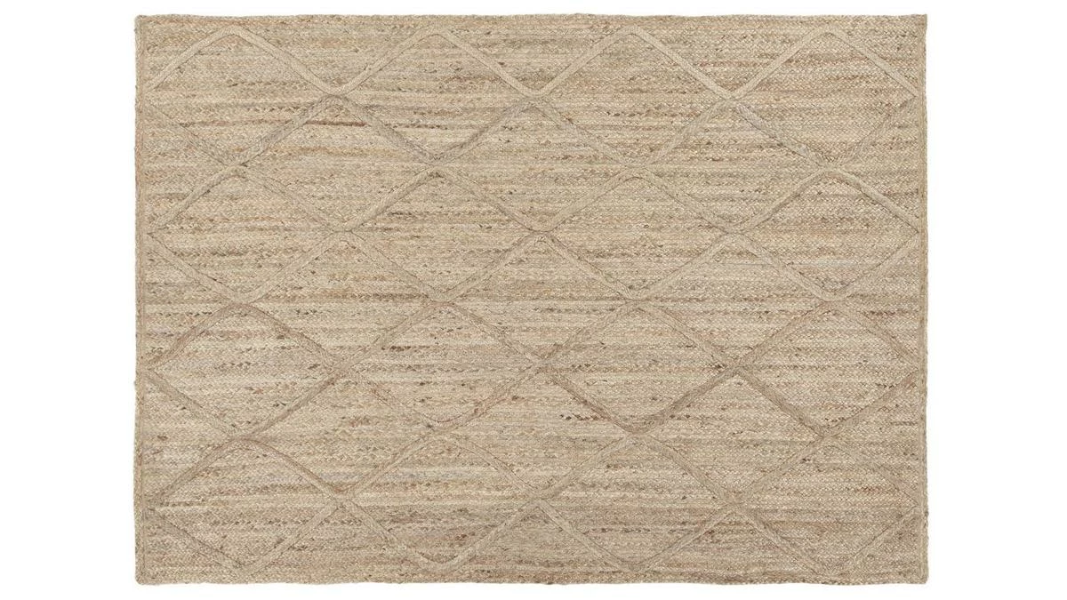Tapis Naturel En Jute Tissé Main Avec Motifs Losanges 160 X 230 Cm RAFI 3 Tapis Naturel En Jute Tissé Main Avec Motifs Losanges 160 X 230 Cm RAFI