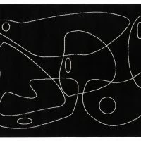 Tapis Noir Motif Line Art 160x230 Cm ARTISTE