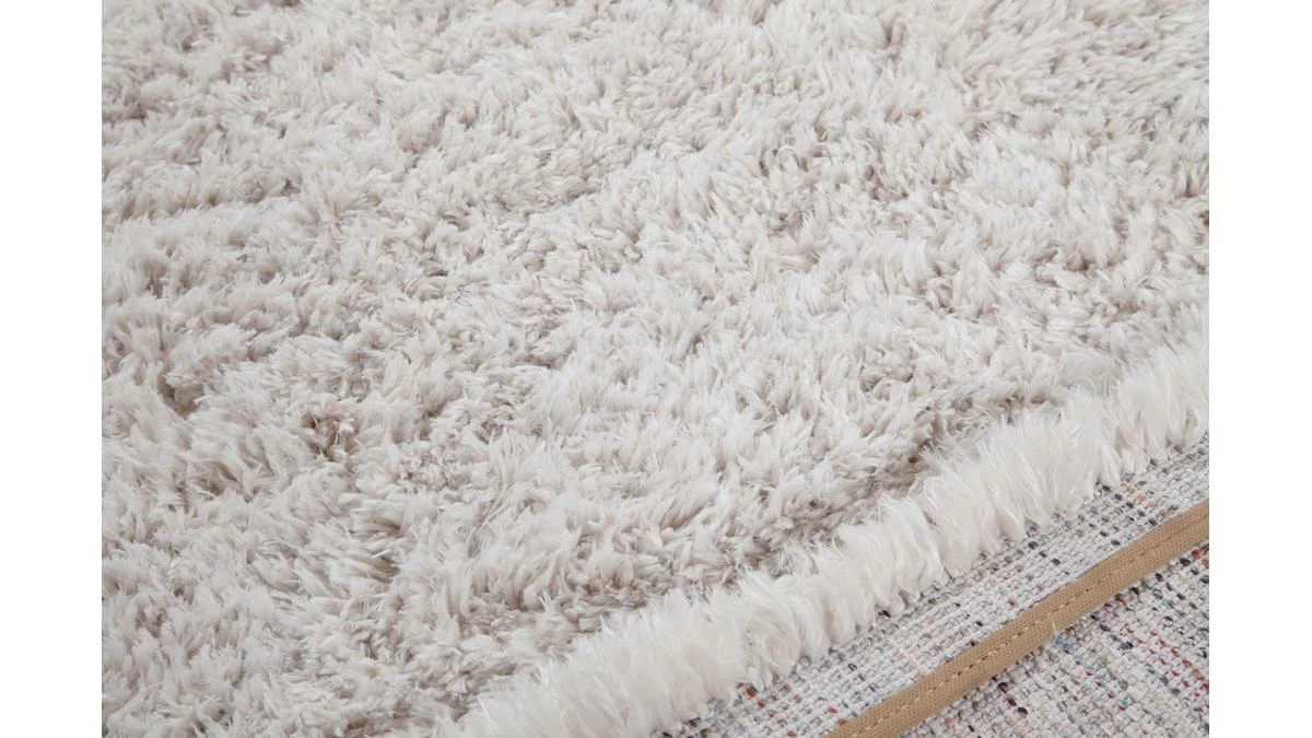 Tapis Recyclé à Poils Longs Coloris Ivoire 60 X 120 Cm AIMEE 6 Tapis Recyclé à Poils Longs Coloris Ivoire 60 X 120 Cm AIMEE – Image 4