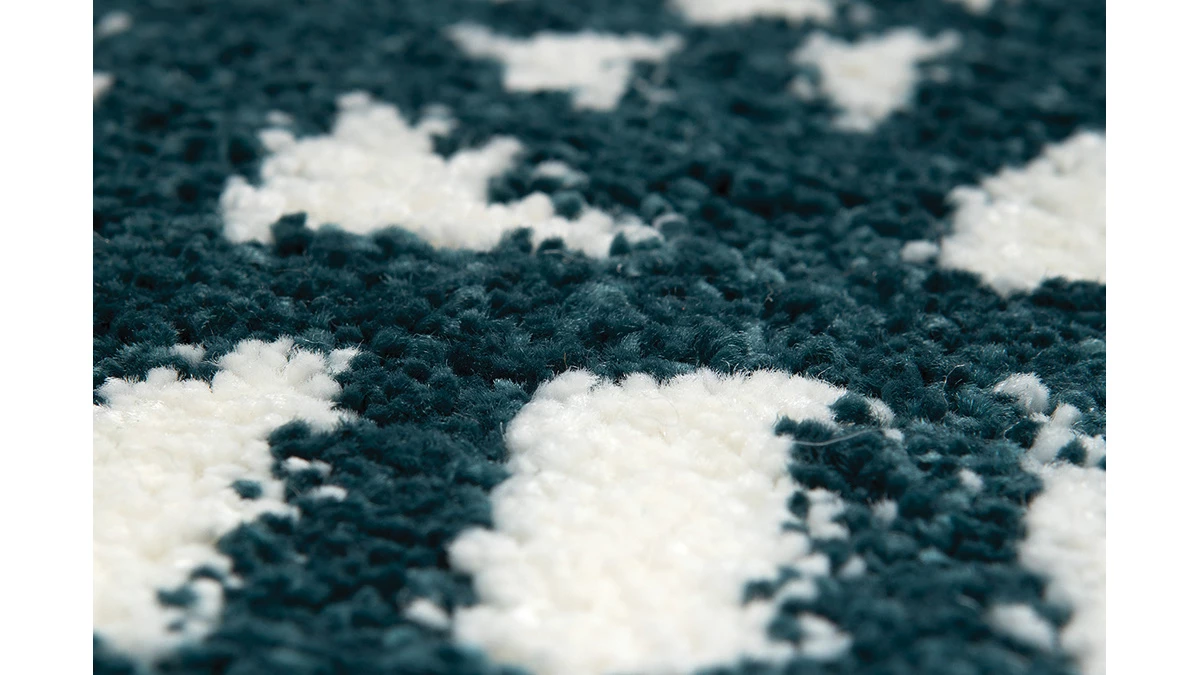 Tapis Rond Graphique Bleu D160 Cm OLAPA 6 Tapis Rond Graphique Bleu D160 Cm OLAPA – Image 4