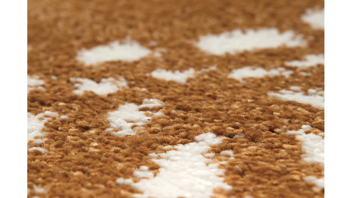 Tapis Rond Graphique Jaune D160 Cm OLAPA 6 Tapis Rond Graphique Jaune D160 Cm OLAPA – Image 4