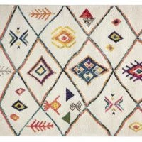 Tapis Style Berbère Avec Pompons Multicolore 160 X 230 Cm MEDINA