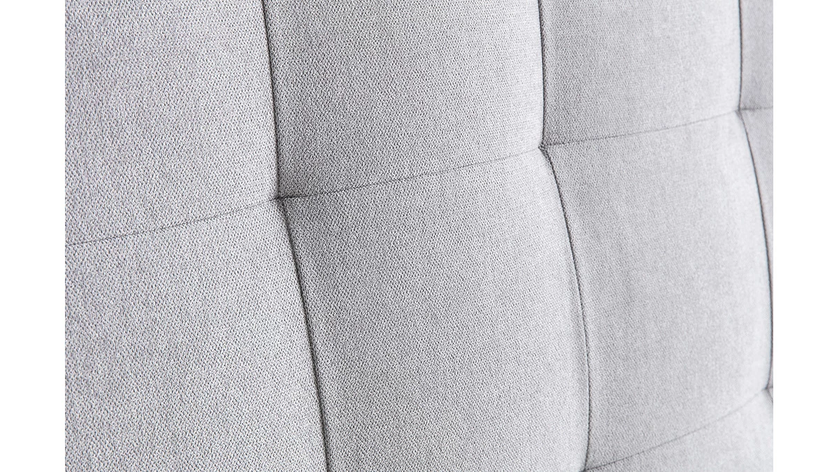 Tête De Lit à Poser Capitonnée En Tissu Gris L140 Cm HALCIONA 5 Tête De Lit à Poser Capitonnée En Tissu Gris L140 Cm HALCIONA – Image 3