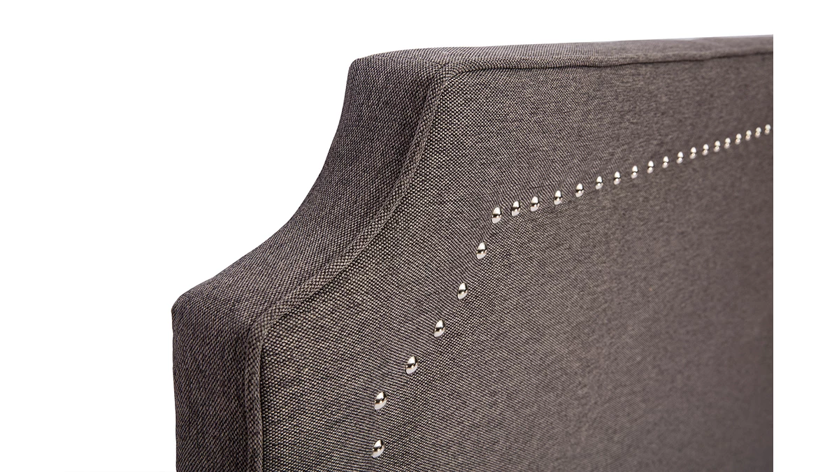 Tête De Lit Baroque Cloutée En Tissu Gris Foncé L166 Cm BARDOT 5 Tête De Lit Baroque Cloutée En Tissu Gris Foncé L166 Cm BARDOT – Image 3