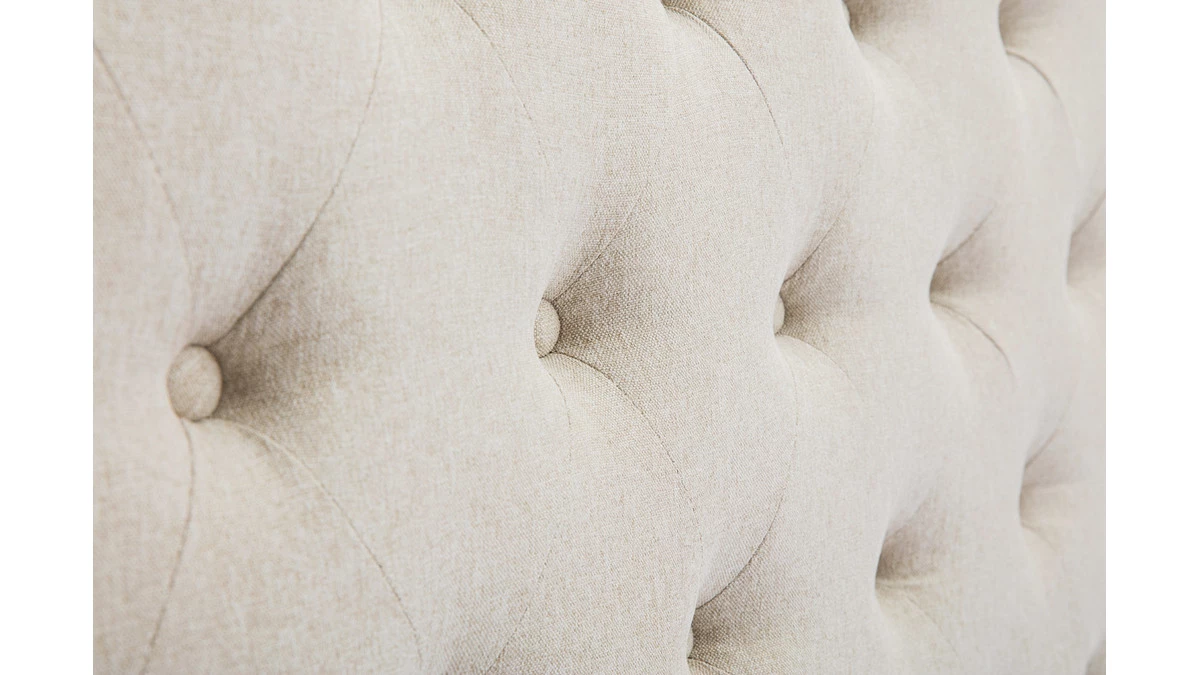 Tête De Lit Capitonnée En Tissu Beige Naturel L175 Cm LIZZIE 7 Tête De Lit Capitonnée En Tissu Beige Naturel L175 Cm LIZZIE – Image 5