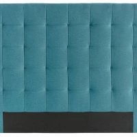 Tête De Lit Capitonnée En Tissu Bleu Canard L160 Cm HALCIONA