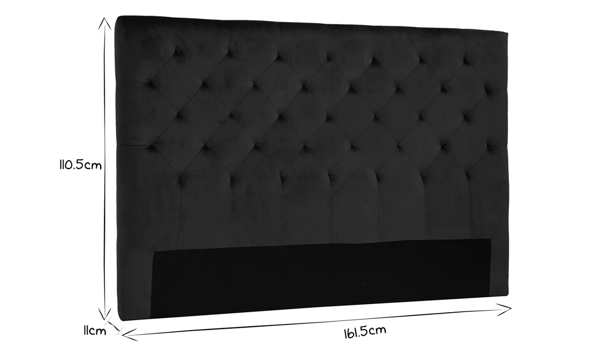 Tête De Lit Capitonnée En Tissu Velours Bleu Nuit L160 Cm ENGUERRAND 7 Tête De Lit Capitonnée En Tissu Velours Bleu Nuit L160 Cm ENGUERRAND – Image 5