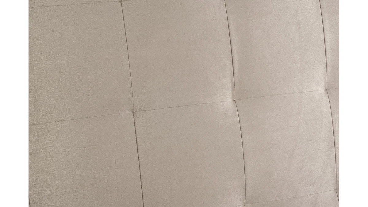Tête De Lit Capitonnée En Tissu Velours Taupe L140 Cm HALCIONA 5 Tête De Lit Capitonnée En Tissu Velours Taupe L140 Cm HALCIONA – Image 3
