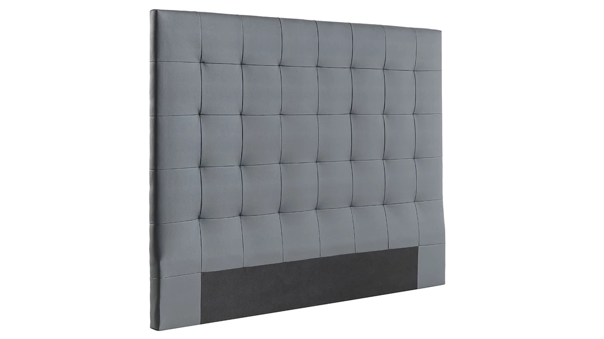 Tête De Lit Capitonnée Gris Foncé L160 Cm HALCIONA 4 Tête De Lit Capitonnée Gris Foncé L160 Cm HALCIONA – Image 2