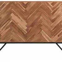 Tête De Lit Chevrons En Bois Massif Et Métal Noir L165 Cm STICK