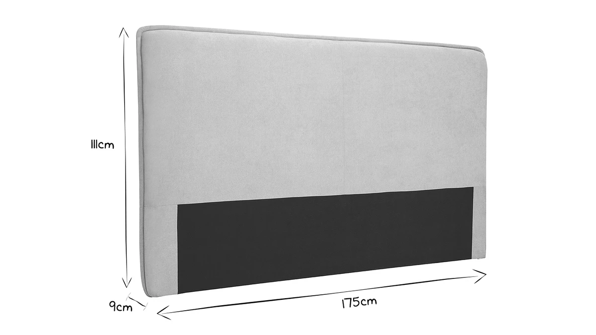 Tête De Lit En Tissu Effet Velours Naturel L175 Cm MARCIA 8 Tête De Lit En Tissu Effet Velours Naturel L175 Cm MARCIA – Image 6